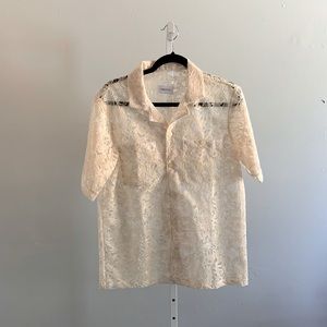 Christos Men The Floral Lace Shirt Size Small